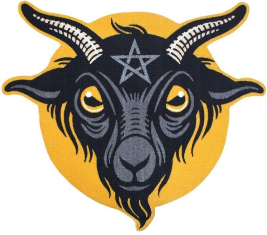 NEW Creepy Co. Bapho-Mat BAPHOMET Accent RUG 36x29" Goat Occult Folklore Spooky