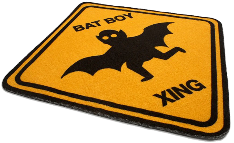 Creepy Co. Company Weekly World News BAT BOY XING Crossing Accent RUG 27"x26.5" - Creepy Shop