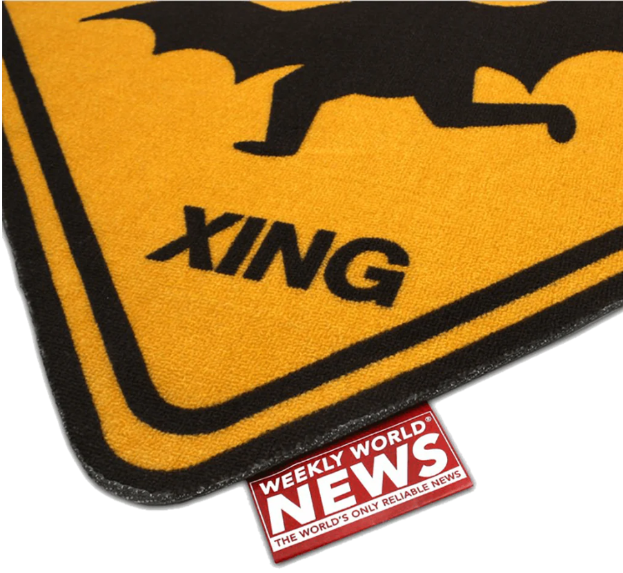 Creepy Co. Company Weekly World News BAT BOY XING Crossing Accent RUG 27"x26.5" - Creepy Shop