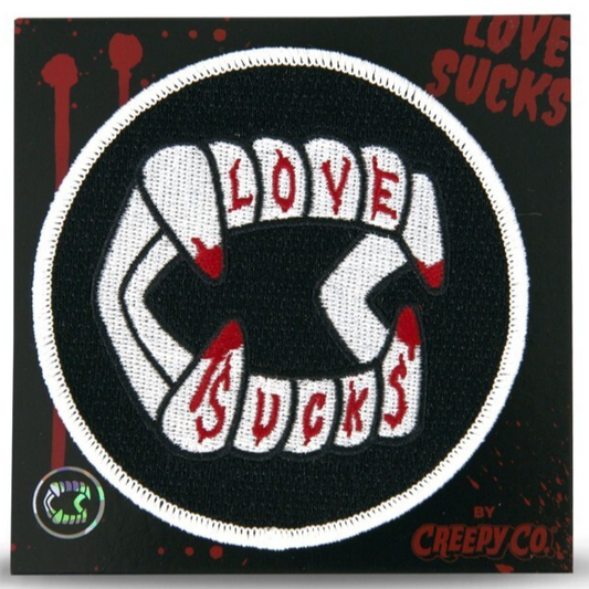 NEW Creepy Co. LOVE SUCKS Chompers Teeth Iron-On PATCH 3.5in Anti-Valentines
