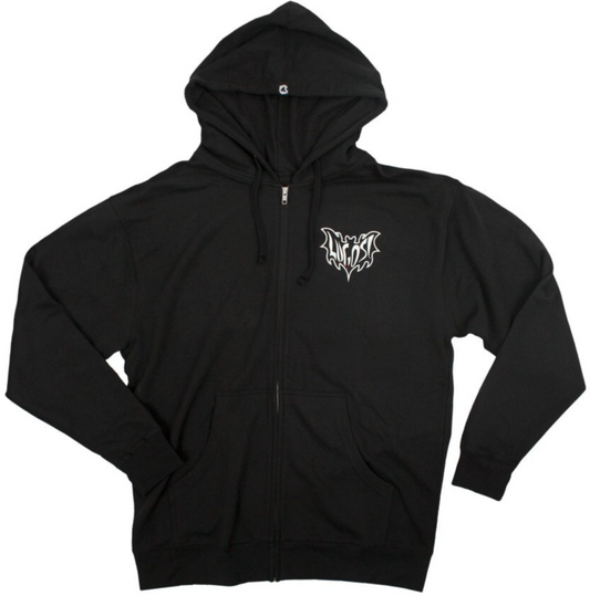 NEW Creepy Co. BELA LUGOSI Dracula Bat Logo Zip-Up Zipper Hoodie XS Extra Small