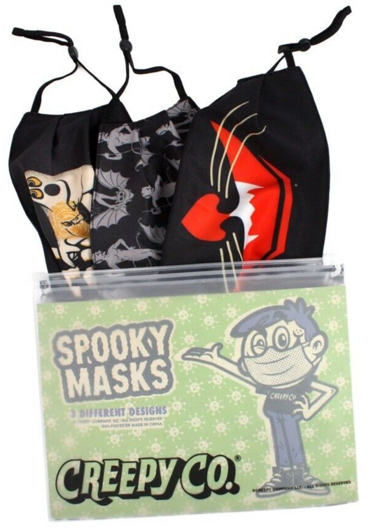 NEW Creepy Co BEISTLE FACE MASK PACK of 3 Fabric Storage Bag Ear Loop
