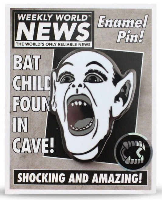 NEW Creepy Co. Weekly World News BAT BOY Headline ENAMEL PIN Lapel