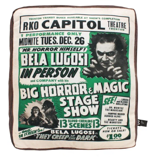 Creepy Co. BELA LUGOSI Dracula Poster Throw Pillow Horror RKO Universal Monsters - Creepy Shop