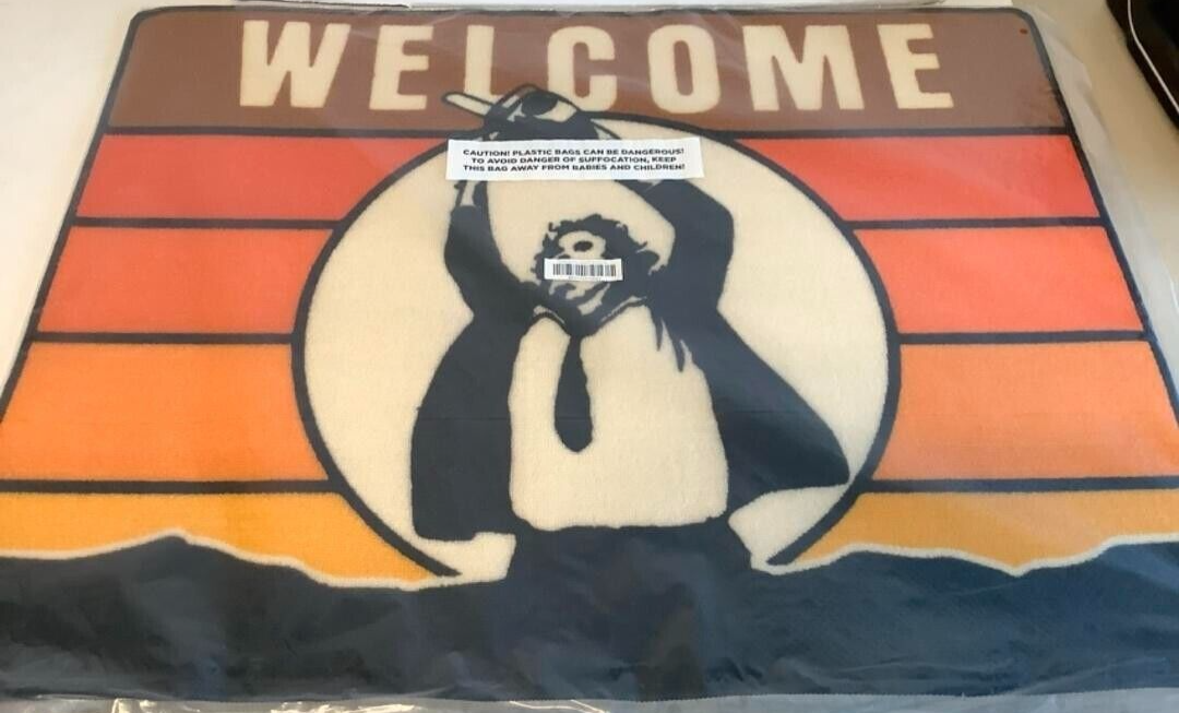 NEW Creepy Co. Texas Chainsaw Massacre WELCOME RUG Leatherface 36x27" horror 70s