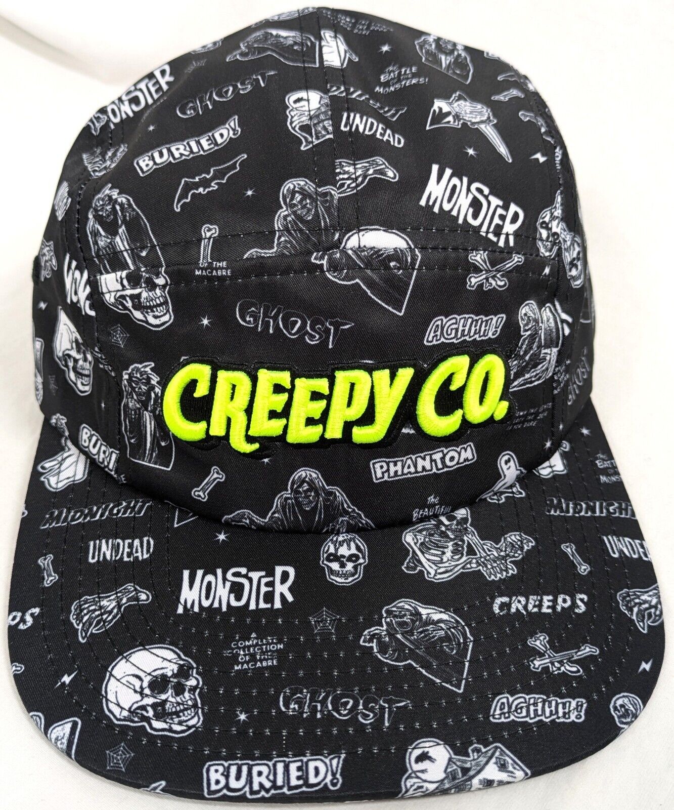 NEW Creepy Co. Vintage Horror Comics 5 PANEL HAT Crypt Monster Ghost Phantom Bat