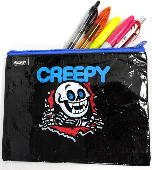 NEW Creepy Co. Creepy Boz Skeleton PENCIL POUCH CASE or MAKEUP BAG Travel Zipper