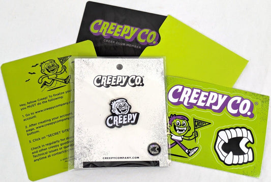 NEW Creepy Co. Creep Club KIT - Exclusive Boz PIN, STICKERS, & Member Card OOP