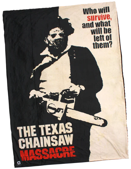 Creepy Co. TEXAS CHAINSAW MASSACRE Who Will Survive Throw Blanket 40x60" Horror - Creepy Shop