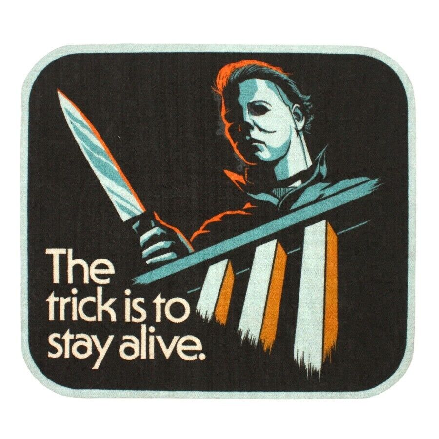 NEW Creepy Co. Halloween TRICK IS TO STAY ALIVE RUG Michael Myers 38x34" Horror
