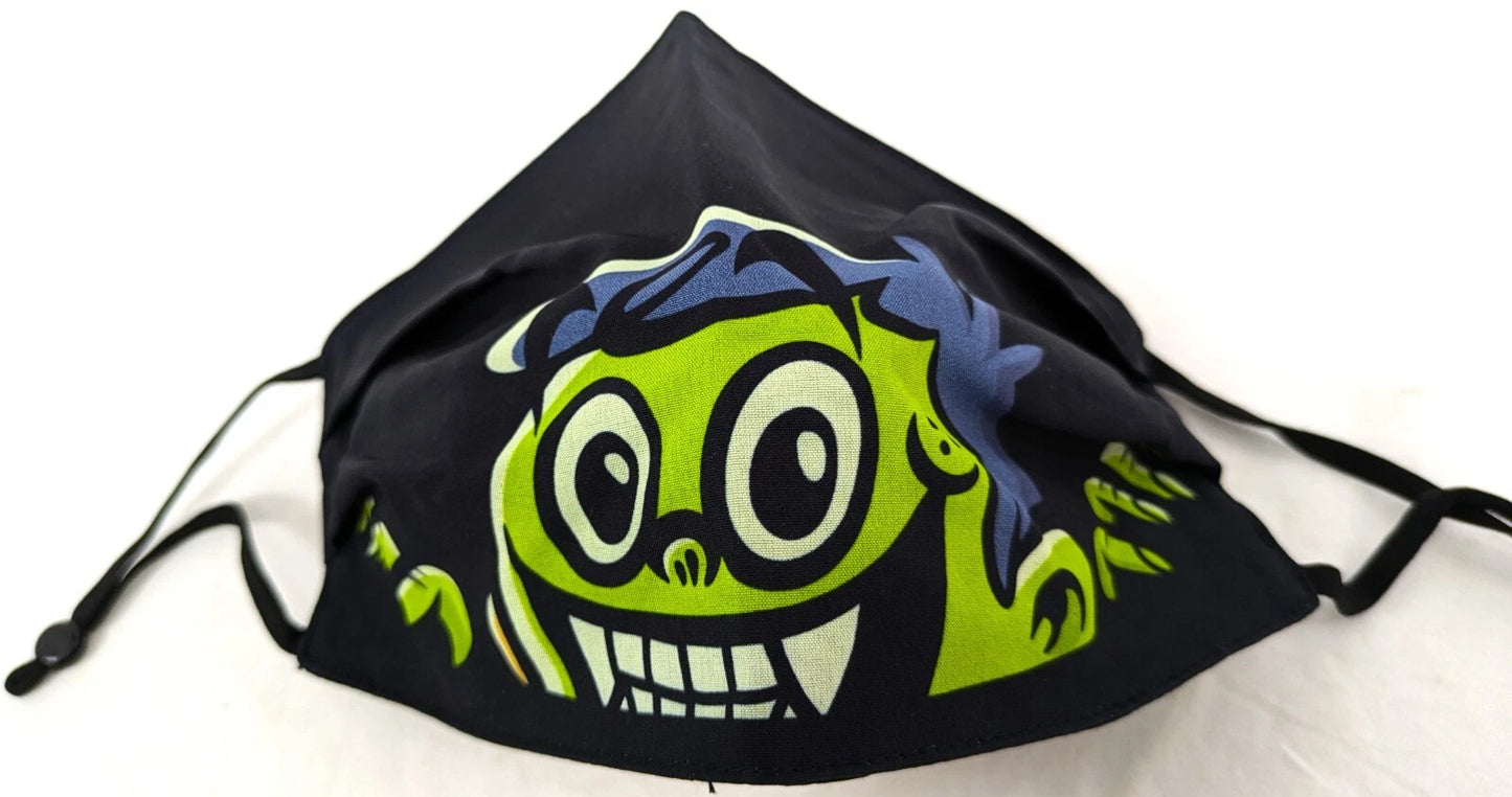 NEW Creepy Co MASK PACK of 3 Fabric Masks & Storage Bag Ear Loop Spooky Chompers