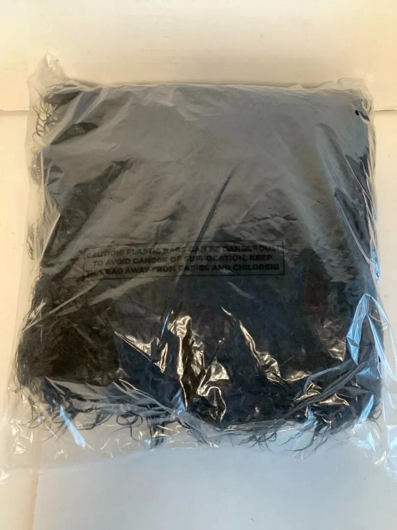 NEW Creepy Co. Beistle SHAG BLACK CAT Plush Cushion Accent Pillow Horror Halloween
