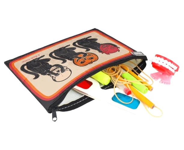 NEW Creepy Co. Beistle Black Cat Fear No Evil PENCIL POUCH CASE MAKEUP