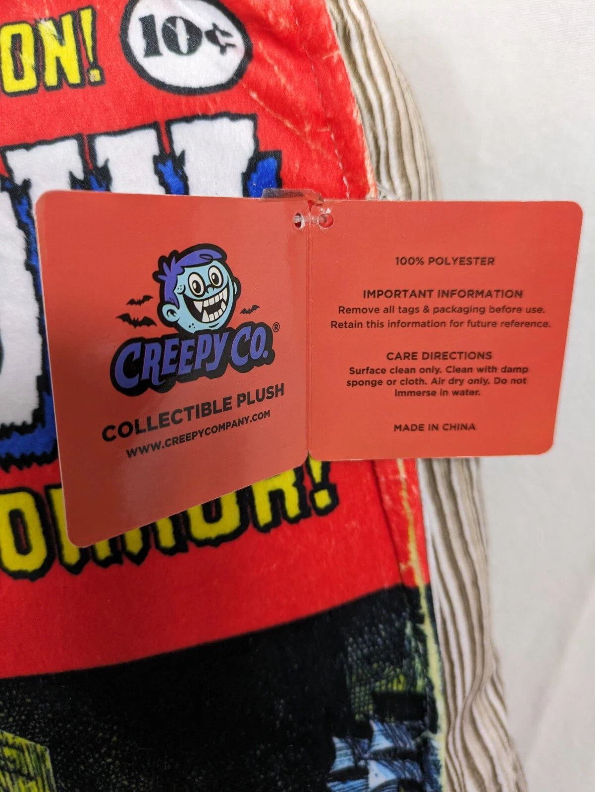 NEW Creepy Co. CREEPSHOW Comic Book Romero Movie Plush Cushion Horror Throw Pillow