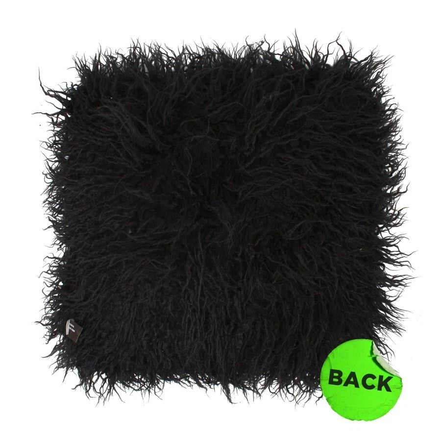 NEW Creepy Co. Beistle SHAG BLACK CAT Plush Cushion Accent Pillow Horror Halloween