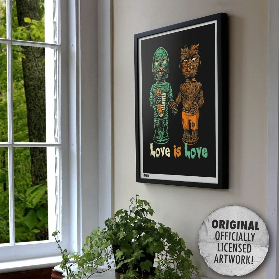 NEW Creepy Co. ART PRINT LOVE IS LOVE Wolfman 24x18" Universal Monster