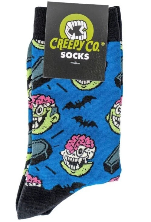 NEW Creepy Co. Mascot Bosco BOZ Bloodworth ZOMBIE BRAIN Socks Horror