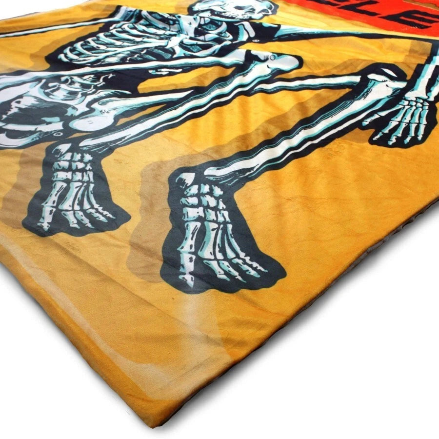 NEW Creepy Co Beistle Art MONSTER SKELETON Throw Blanket 60x50" Horror