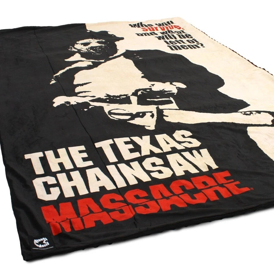 NEW Creepy Co. TEXAS CHAINSAW MASSACRE Who Will Survive Throw Blanket 40x60" Horror