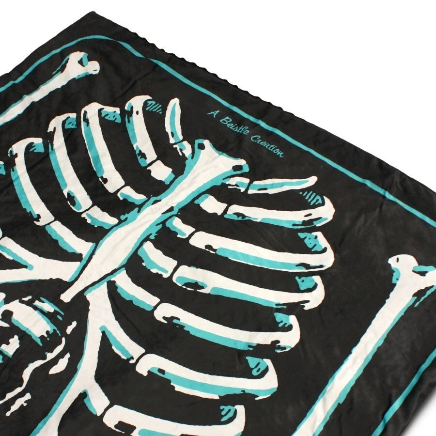 NEW Creepy Co. Beistle Art BARE BONES Skeleton Throw Blanket 44x60" Horror Halloween