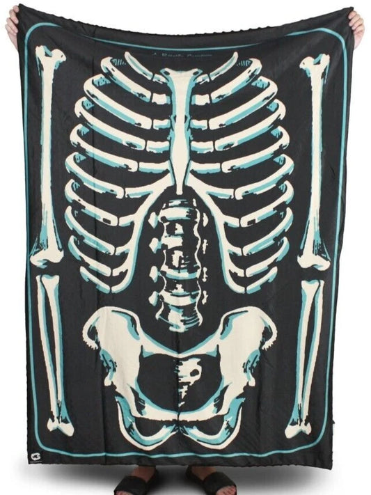NEW Creepy Co. Beistle Art BARE BONES Skeleton Throw Blanket 44x60" Horror Halloween