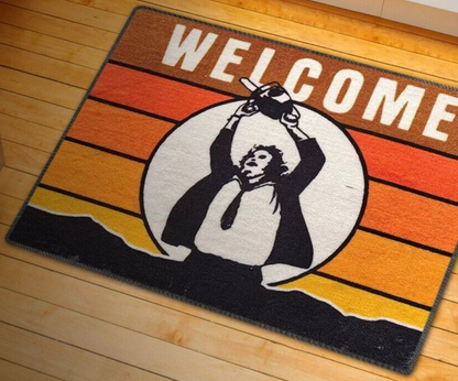 NEW Creepy Co. Texas Chainsaw Massacre WELCOME RUG Leatherface 36x27" horror 70s