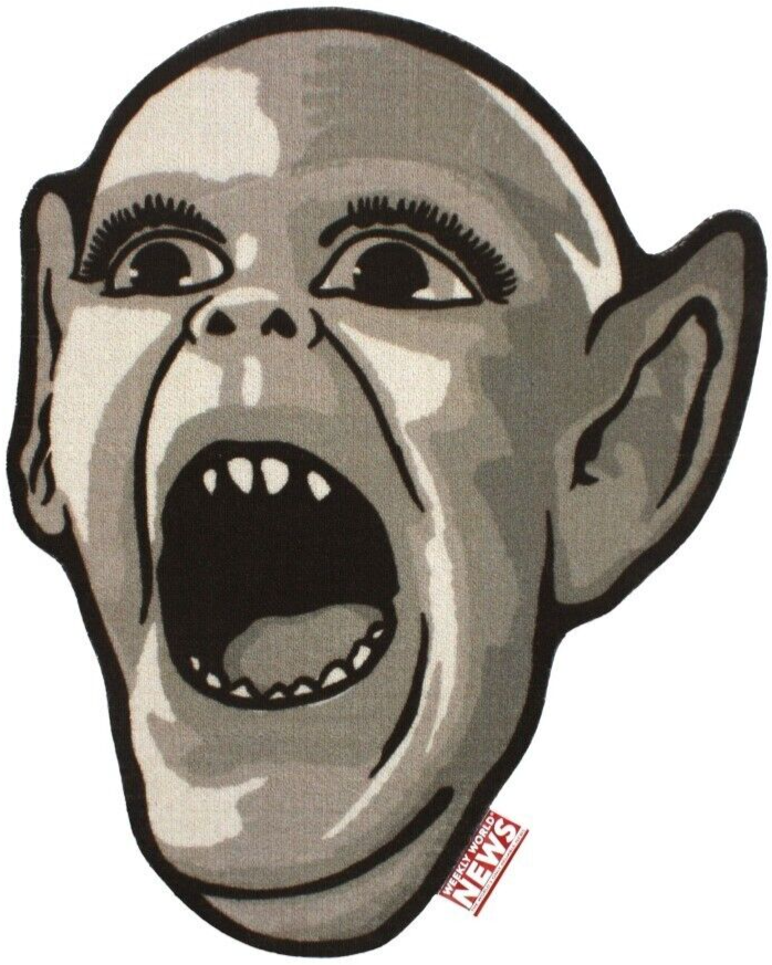 NEW Creepy Co Weekly World News BAT BOY Face Accent Rug 36x27 Musical