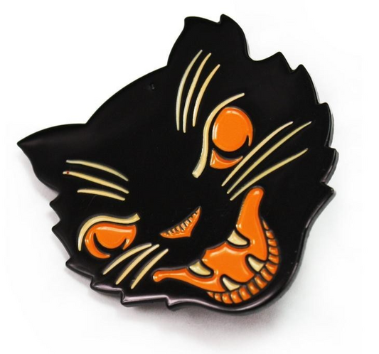 NEW Creepy Co. Beistle Halloween 2017 Edition BLACK SCRATCH CAT Enamel
