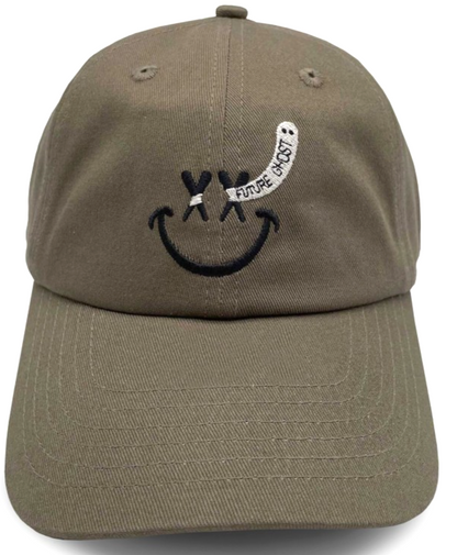 NEW Creepy Co. FUTURE GHOST Eyes Dark Humor Dad Hat Beige Cap Hallowee
