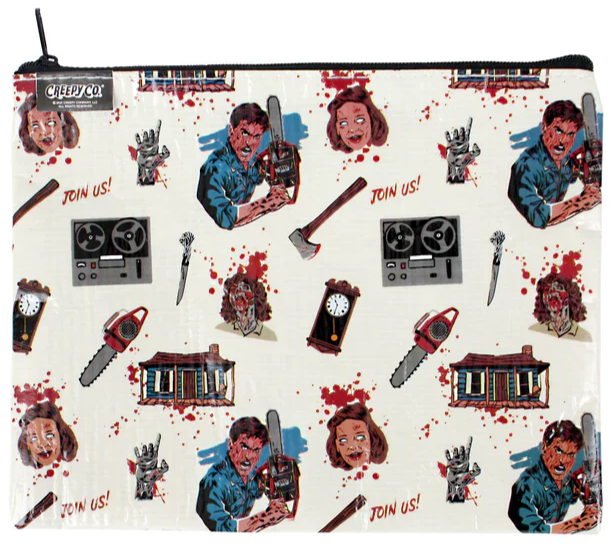 NEW Creepy Co. Evil Dead ICONS ZIPPER POUCH Makeup Bag Pencil Case Travel Zip