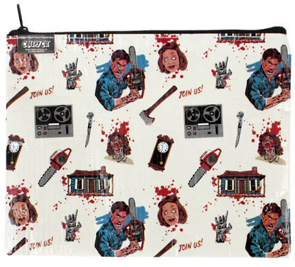 NEW Creepy Co. Evil Dead ICONS ZIPPER POUCH Makeup Bag Pencil Case Travel Zip