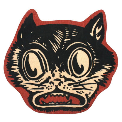 NEW Creepy Co. Beistle Funky CAT Accent Rug 36x33 Halloween Spooky Retro Decor