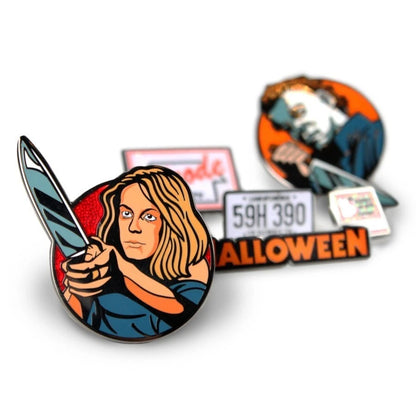 NEW Creepy Co. HALLOWEEN Movie 6 PIN SET Enamel Myers Strode Lapel