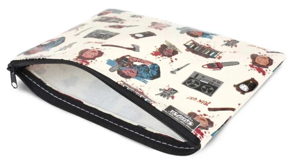 NEW Creepy Co. Evil Dead ICONS ZIPPER POUCH Makeup Bag Pencil Case Travel Zip