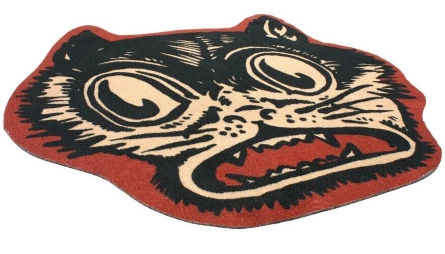 NEW Creepy Co. Beistle Funky CAT Accent Rug 36x33 Halloween Spooky Retro Decor