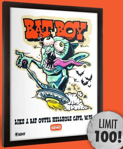NEW Creepy Co. Limited Edition Weekly World News BAT BOY LIVES ART PRINT 24x18"