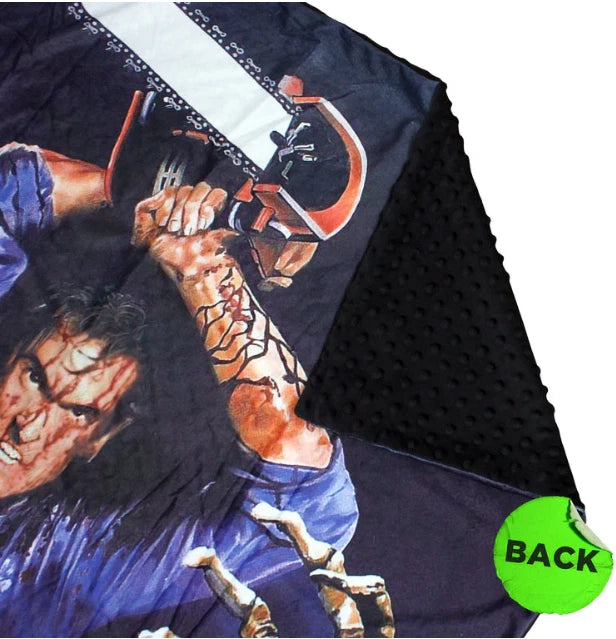 NEW Creepy Co THE EVIL DEAD Ash Chainsaw Throw Blanket 42x60" Horror Halloween Raimi