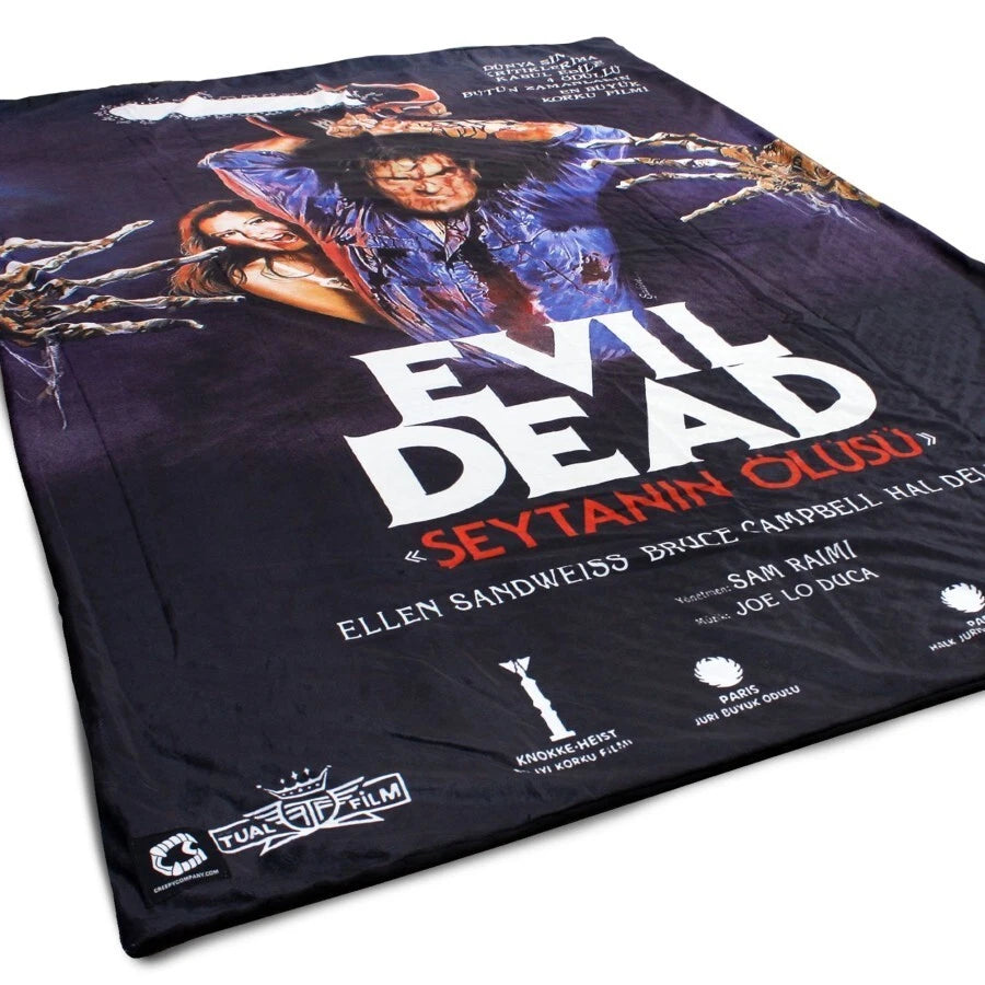 NEW Creepy Co THE EVIL DEAD Ash Chainsaw Throw Blanket 42x60" Horror Halloween Raimi