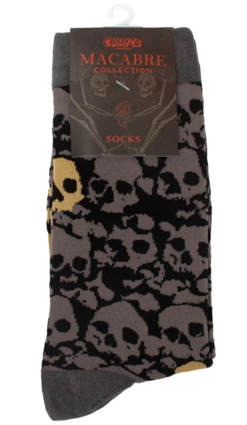 NEW Creepy Co. MACABRE SKULLS Socks Gothic Goth Alt Emo Skull Catacombs One-Size