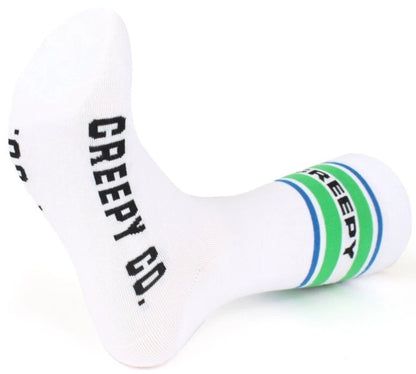 NEW Creepy Co. Company Logo Athletic Socks Sporty Spooky Horror Gym Crew OneSize
