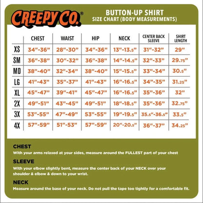 NEW Creepy Co. TEXAS CHAINSAW MASSACRE One Sheet BUTTON-UP DRESS SHIRT