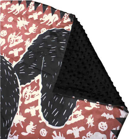 NEW Creepy Co. Beistle Art Black FUNKY CAT Blanket 44x60" Horror Halloween Spooky