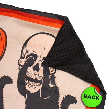 NEW Creepy Co. Beistle FEAR NO EVIL BLANKET 60x44" Halloween Spooky Cat See Hear