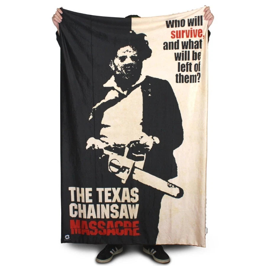 NEW Creepy Co. TEXAS CHAINSAW MASSACRE Who Will Survive Throw Blanket 40x60" Horror