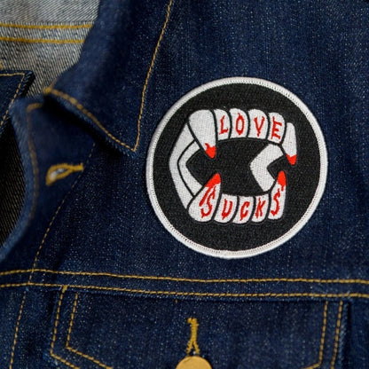 NEW Creepy Co. LOVE SUCKS Chompers Teeth Iron-On PATCH 3.5in Anti-Valentines