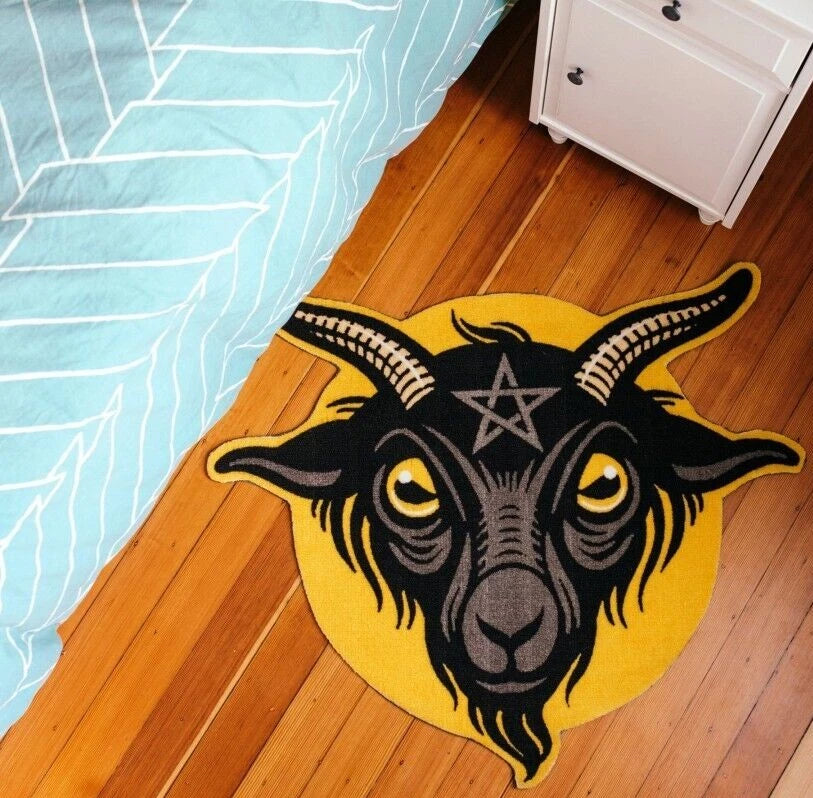 NEW Creepy Co. Bapho-Mat BAPHOMET Accent RUG 36x29" Goat Occult Folklore Spooky