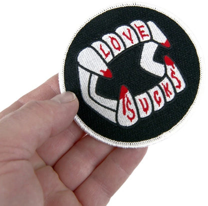 NEW Creepy Co. LOVE SUCKS Chompers Teeth Iron-On PATCH 3.5in Anti-Valentines
