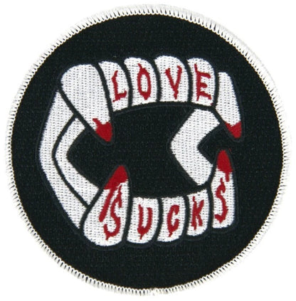 NEW Creepy Co. LOVE SUCKS Chompers Teeth Iron-On PATCH 3.5in Anti-Valentines