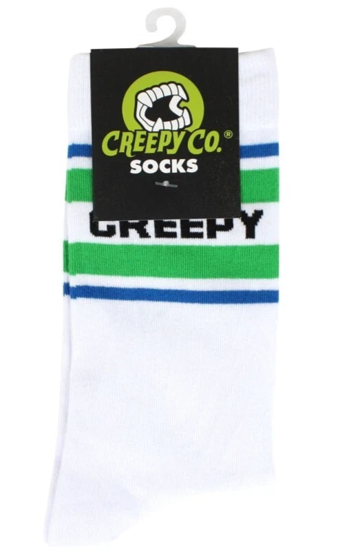 NEW Creepy Co. Company Logo Athletic Socks Sporty Spooky Horror Gym Crew OneSize