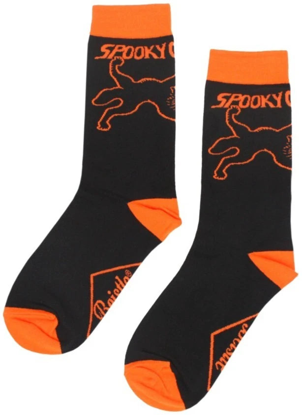 NEW Creepy Co. Beistle SPOOKY CAT Socks Black Scratch Kitty Halloween